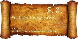 Prelich Krisztofer névjegykártya